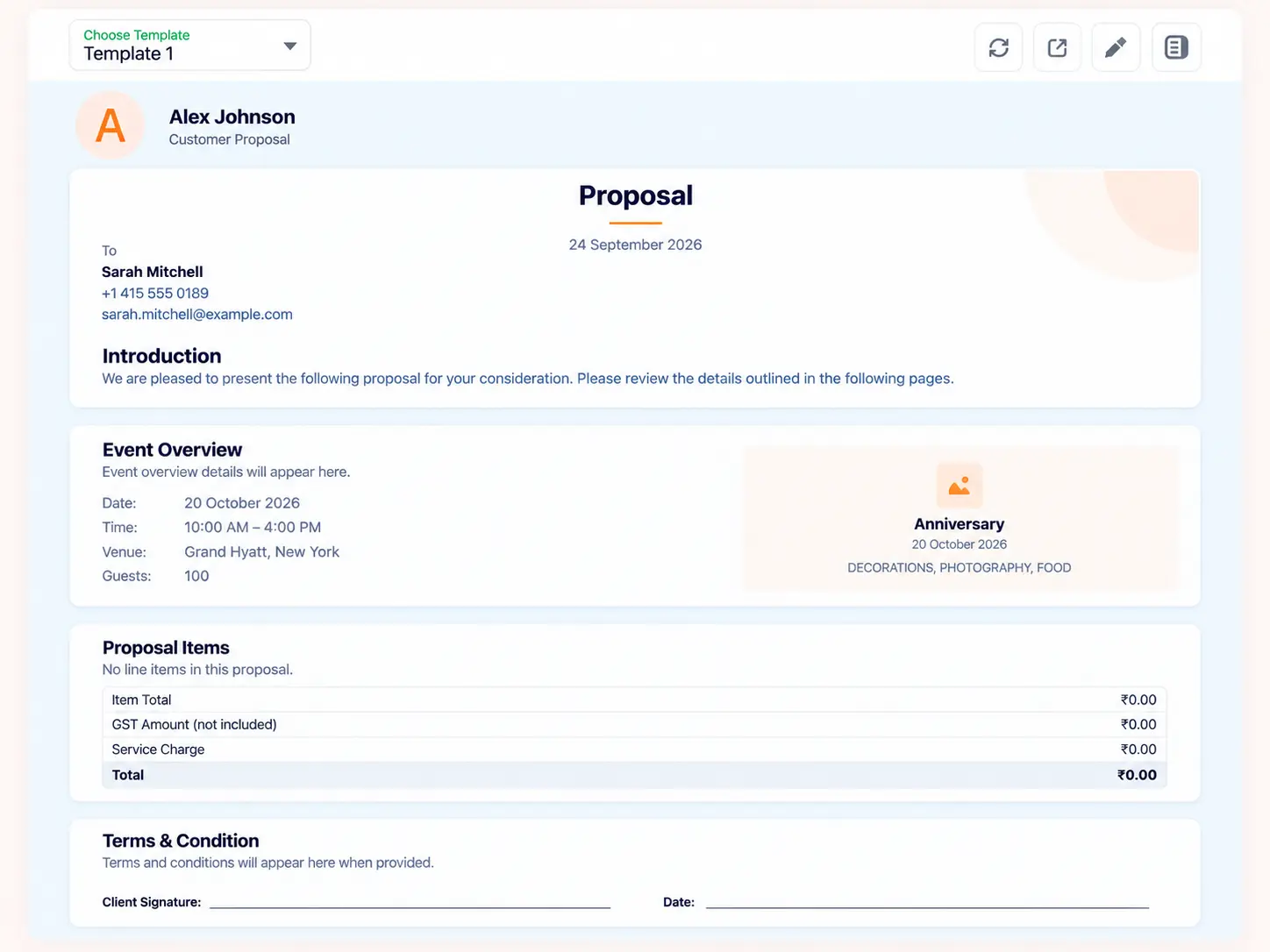 Momenza proposal template preview